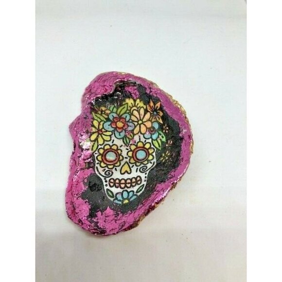 Handmade Oyster Art Shell Trinket Vanity Ring Dish - Picture 2 of 5